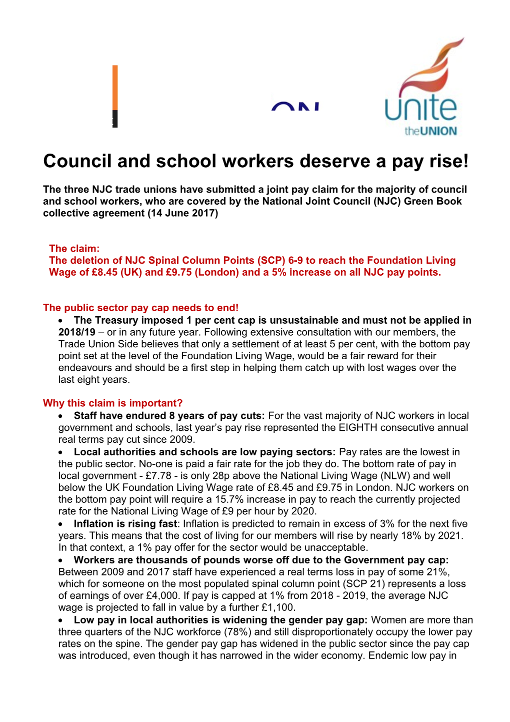 Council and School Workers Deserve a Pay Rise!