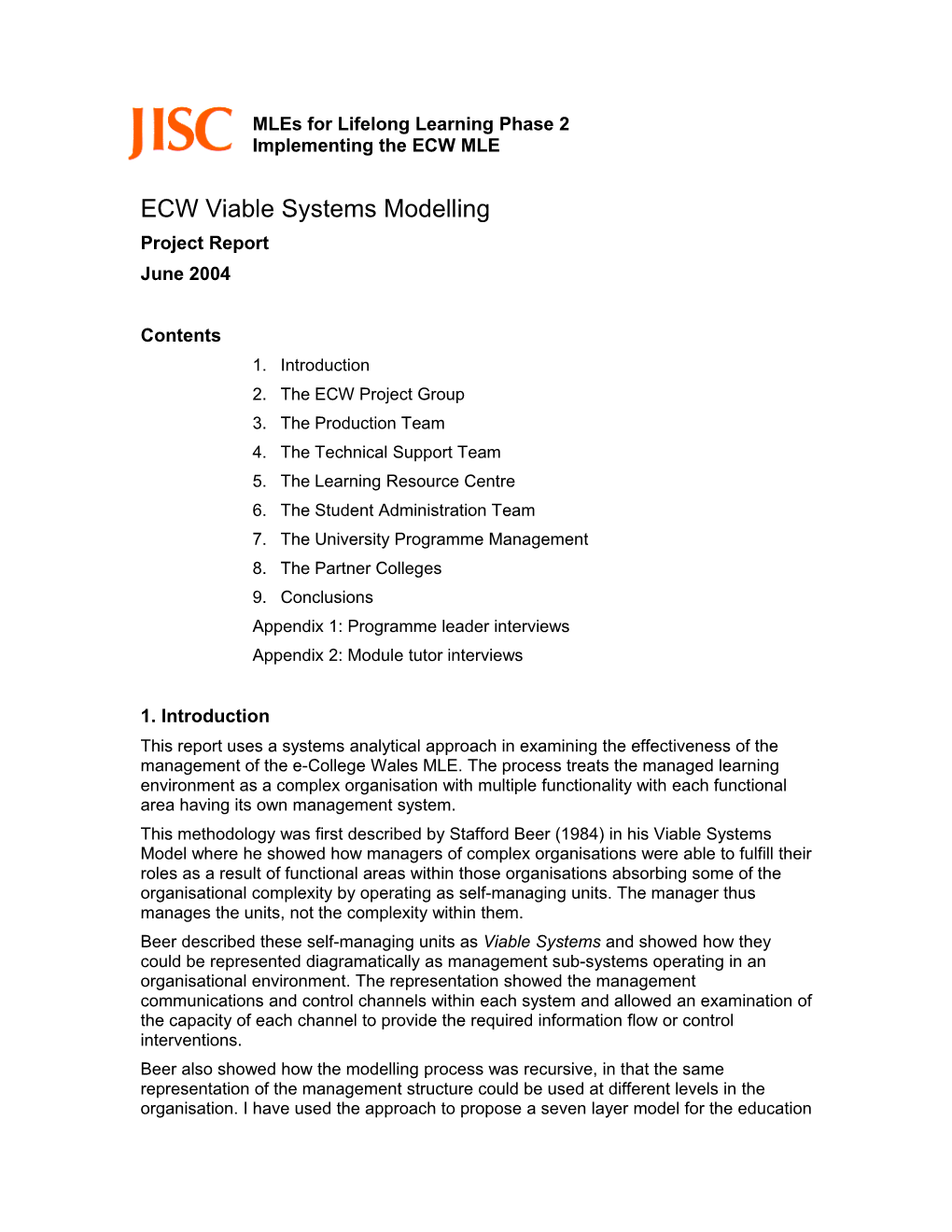 Implementing the ECW MLE