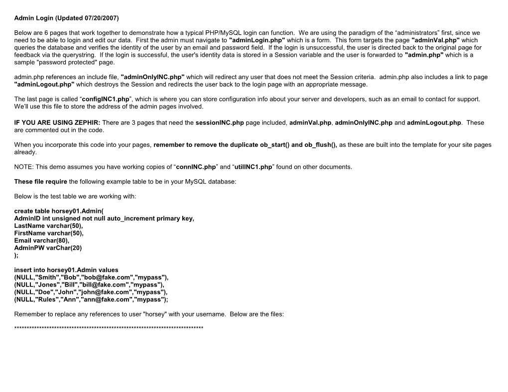 Admin Login (Updated 05/19/2006)