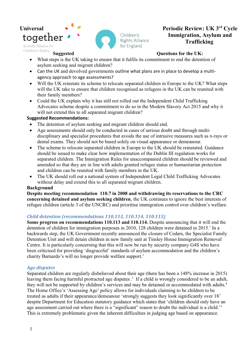 Universal Periodic Review: UK 3Rd Cycle