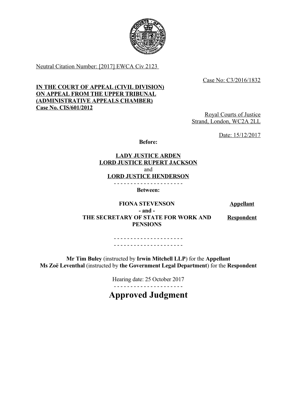Court of Appeal Judgment Template s11