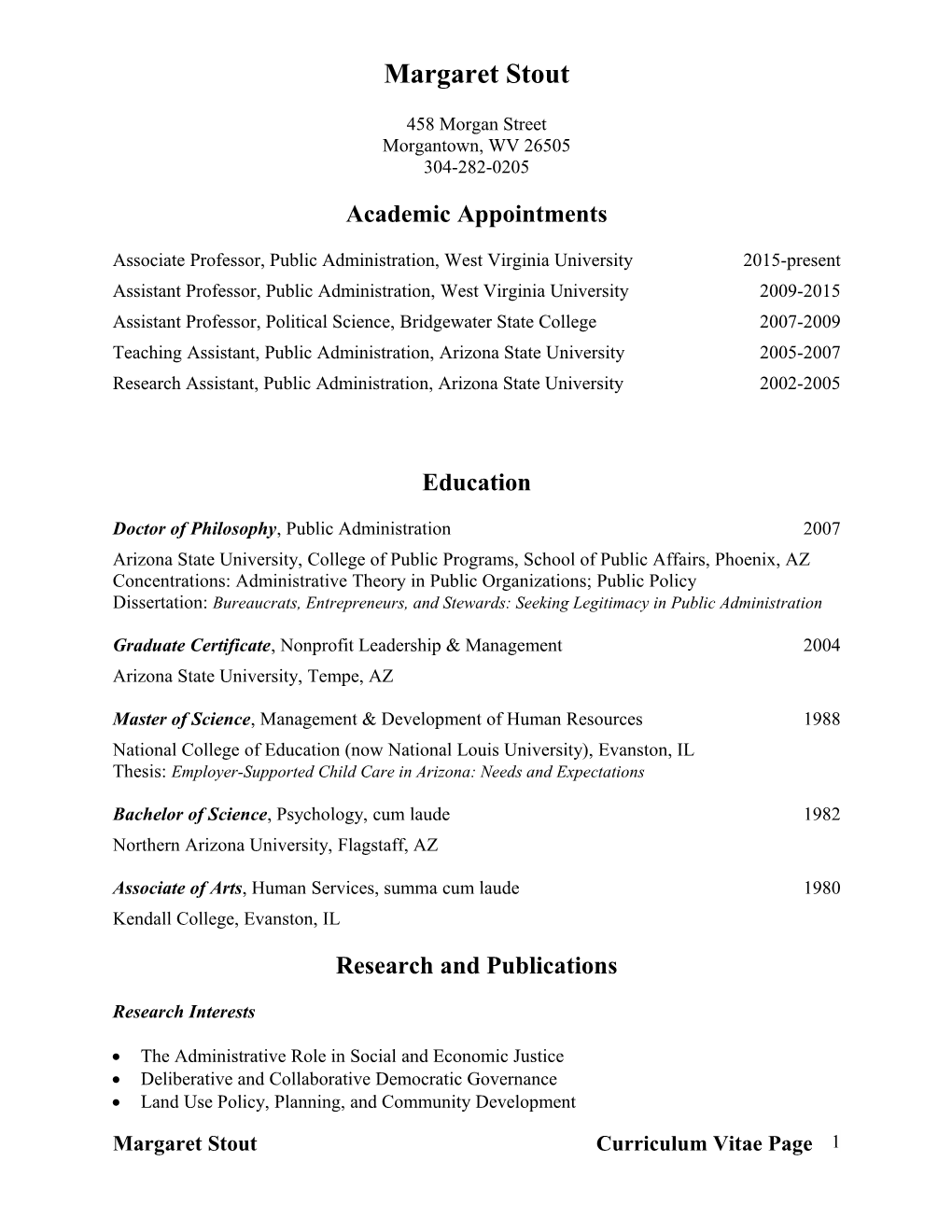 Academic Appointments