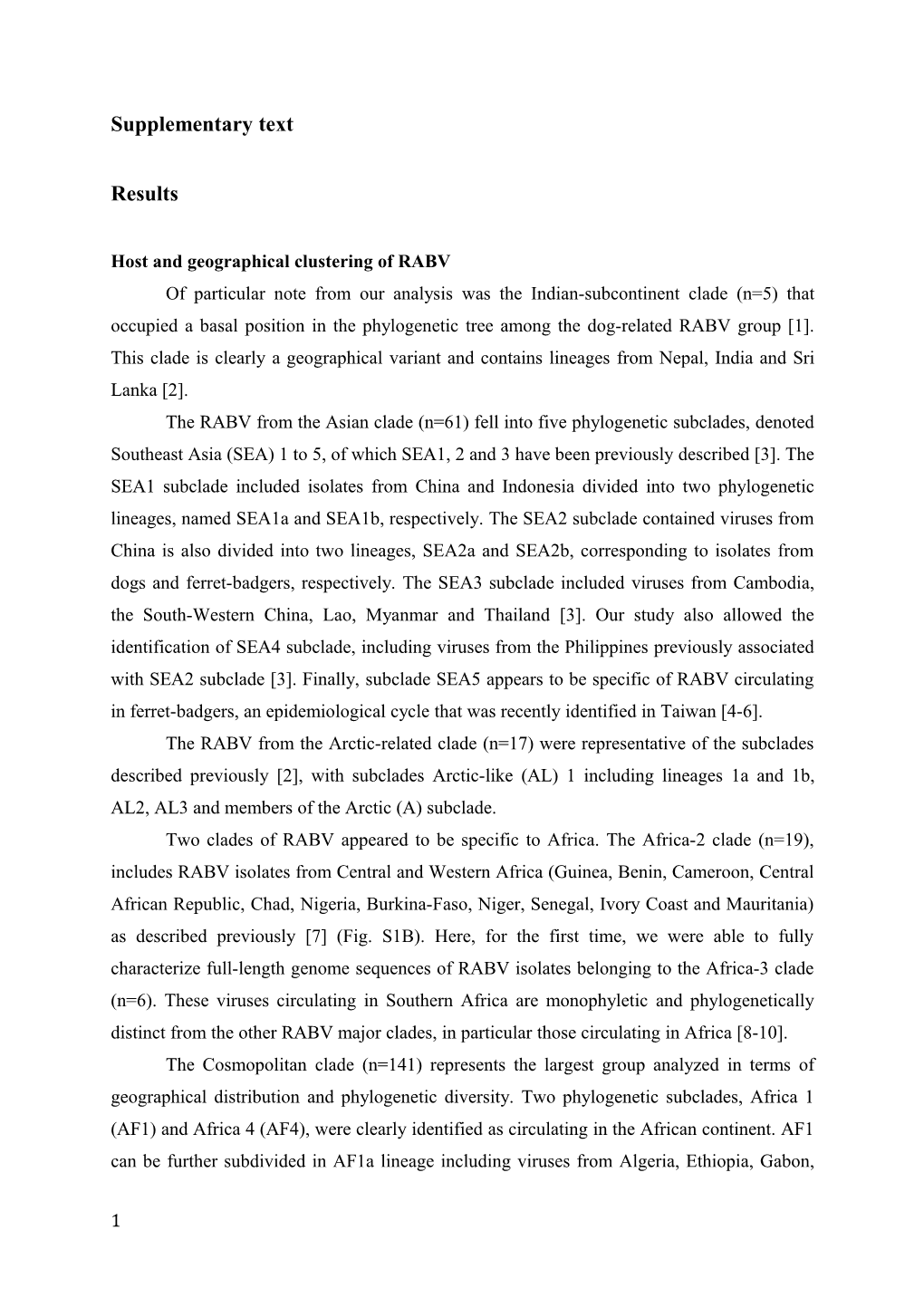 Host and Geographical Clustering of RABV