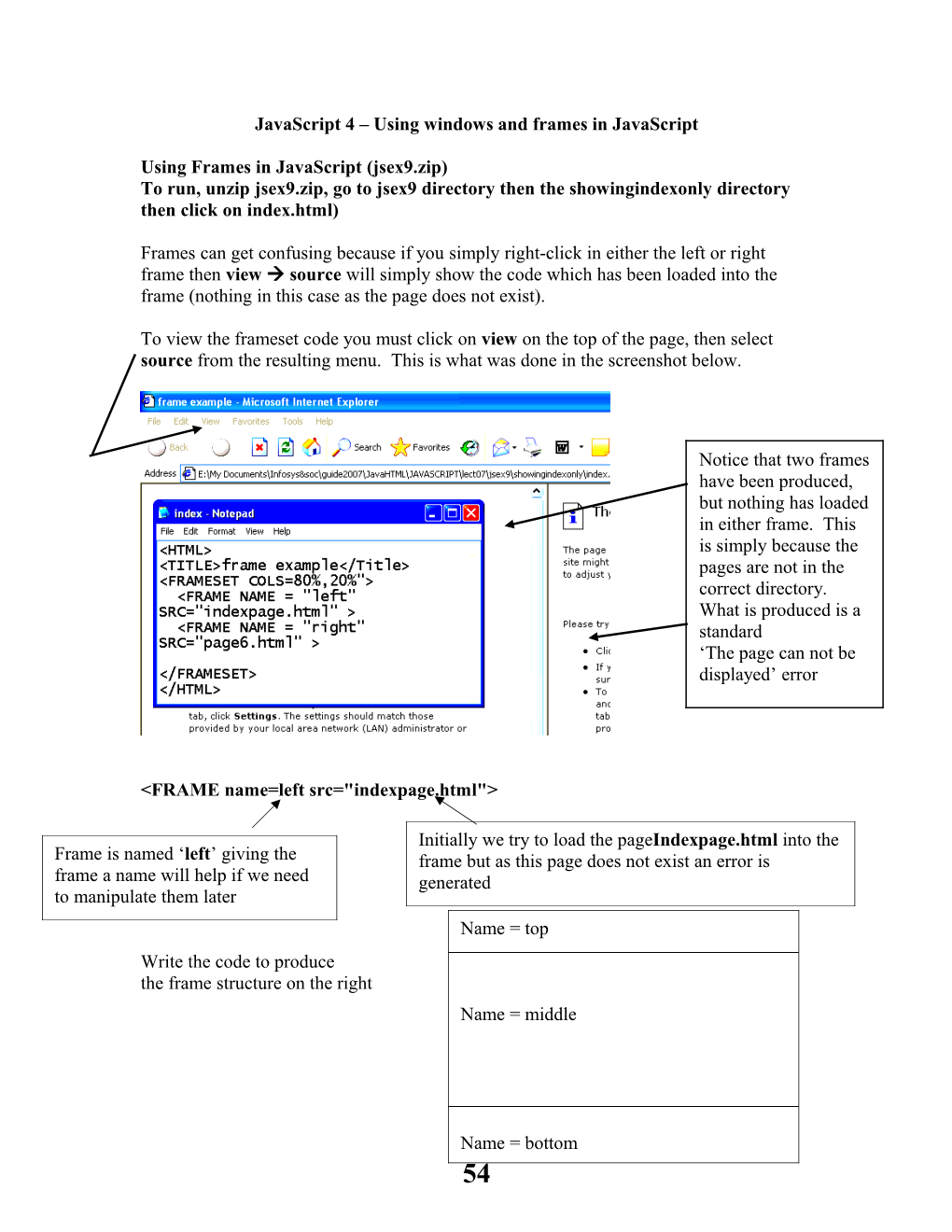 Javascript 4 Using Windows and Frames in Javascript