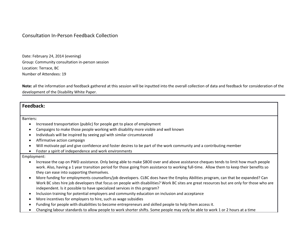 Consultation In-Person Feedback Collection s1