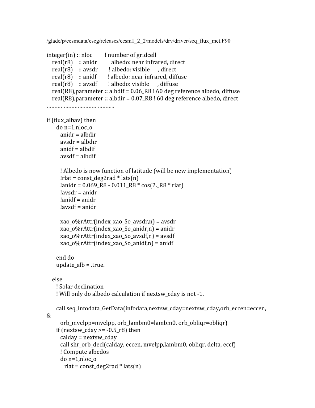 Glade/P/Cesmdata/Cseg/Releases/Cesm1 2 2/Models/Drv/Driver/Seq Flux Mct.F90