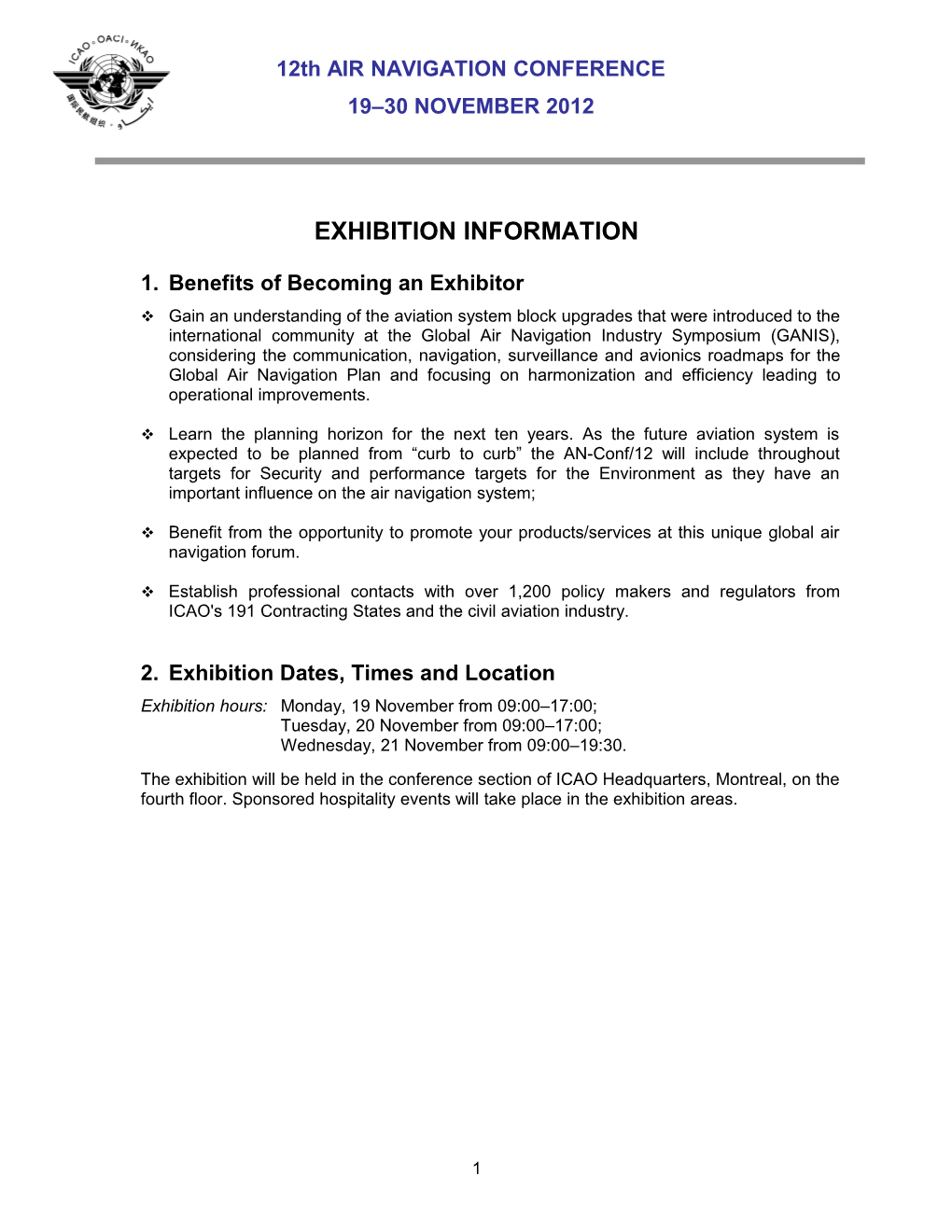 Exhibition Information