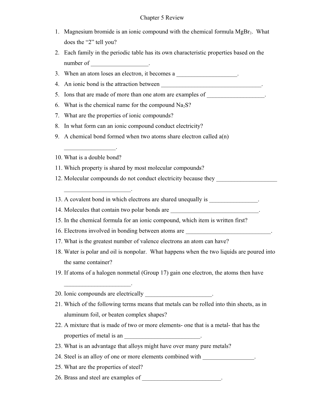 1. Magnesium Bromide Is an Ionic Compound with the Chemical Formula Mgbr2. What Does The