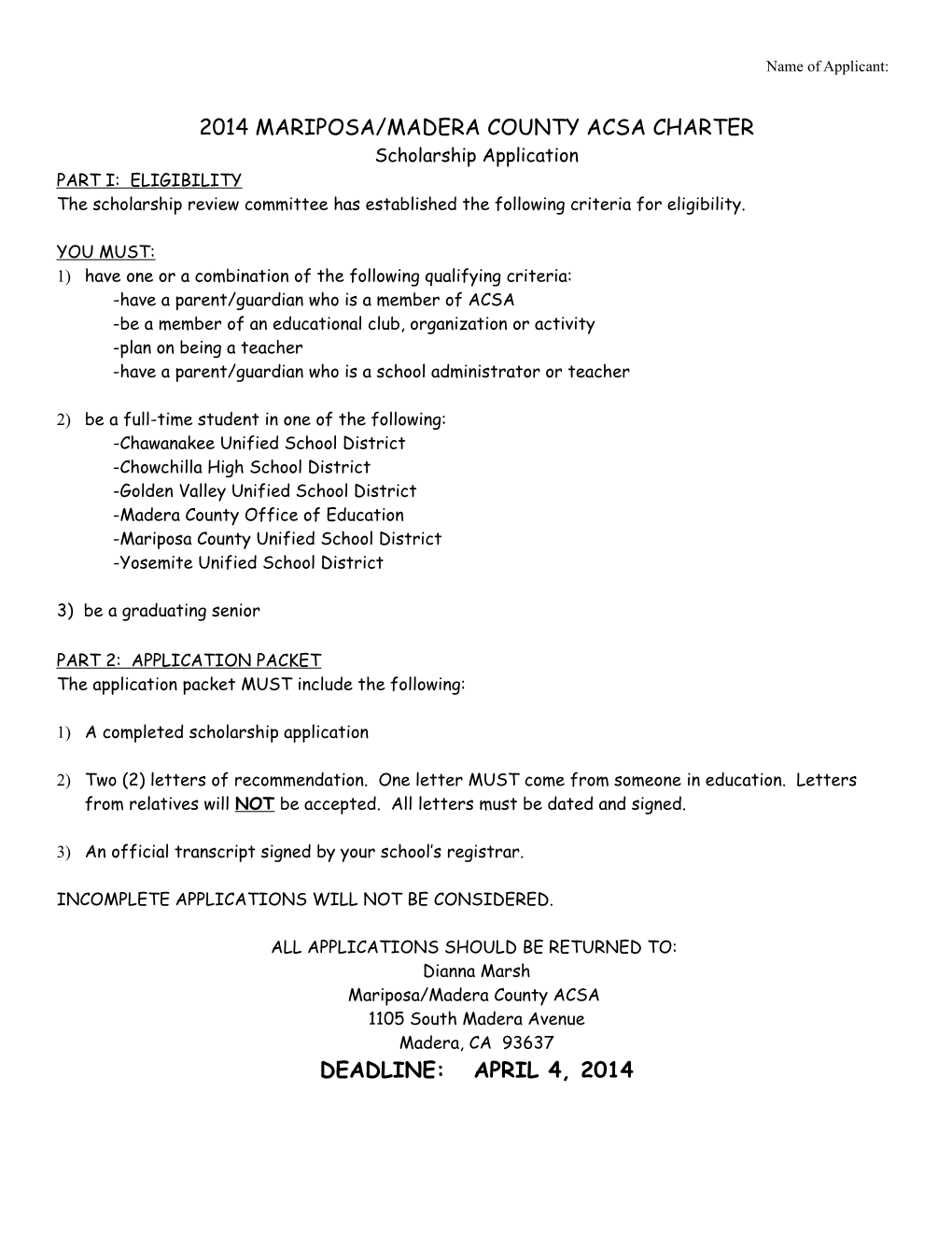 2014Mariposa/Madera County Acsa Charter