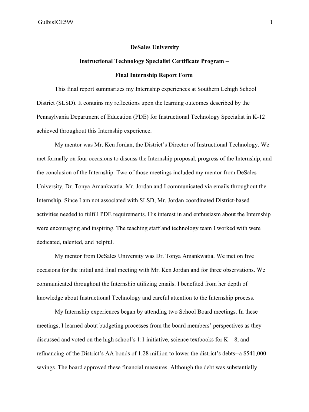 Instructional Technology Specialist Certificate Program