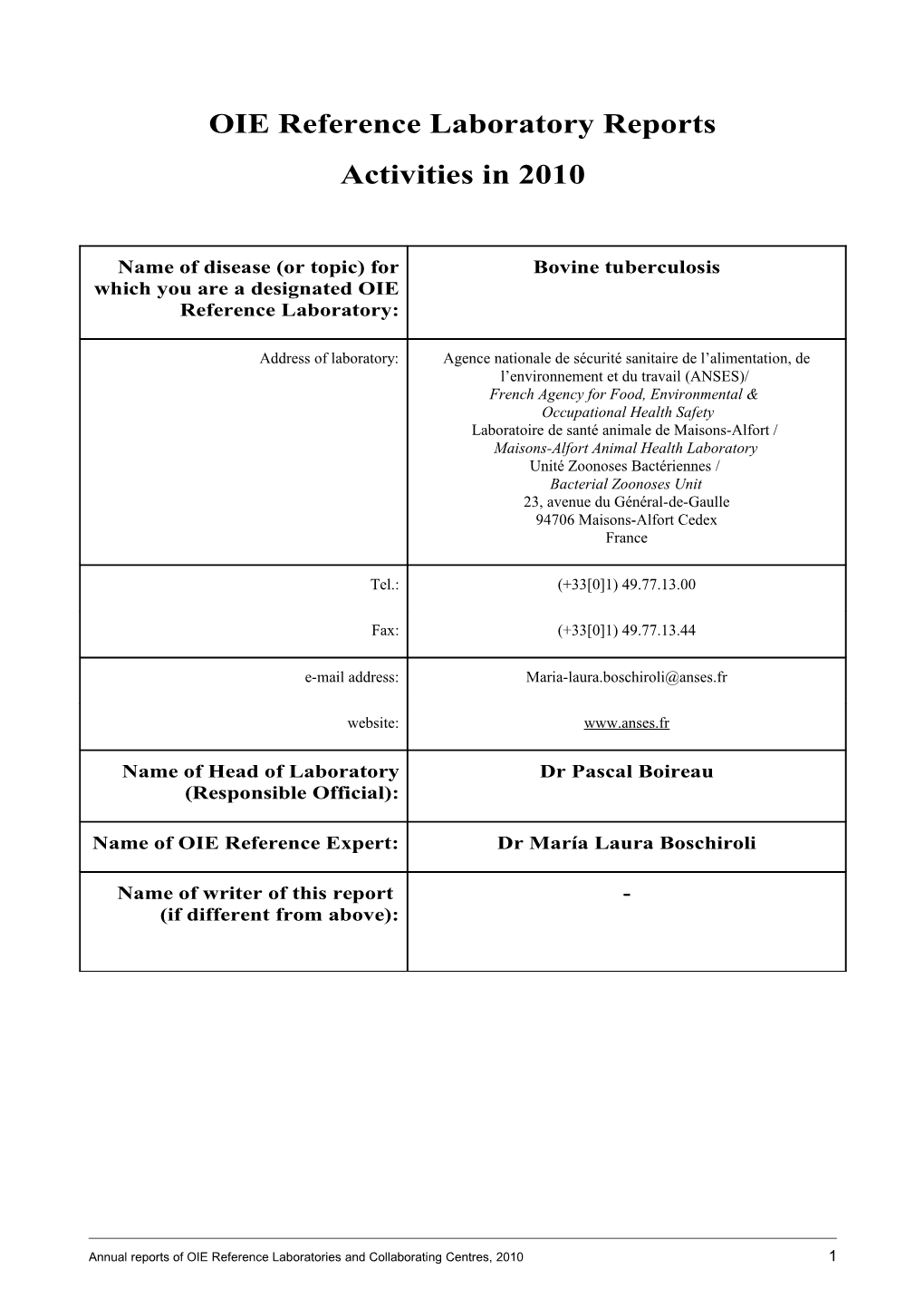 OIE Reference Laboratory Reports s9