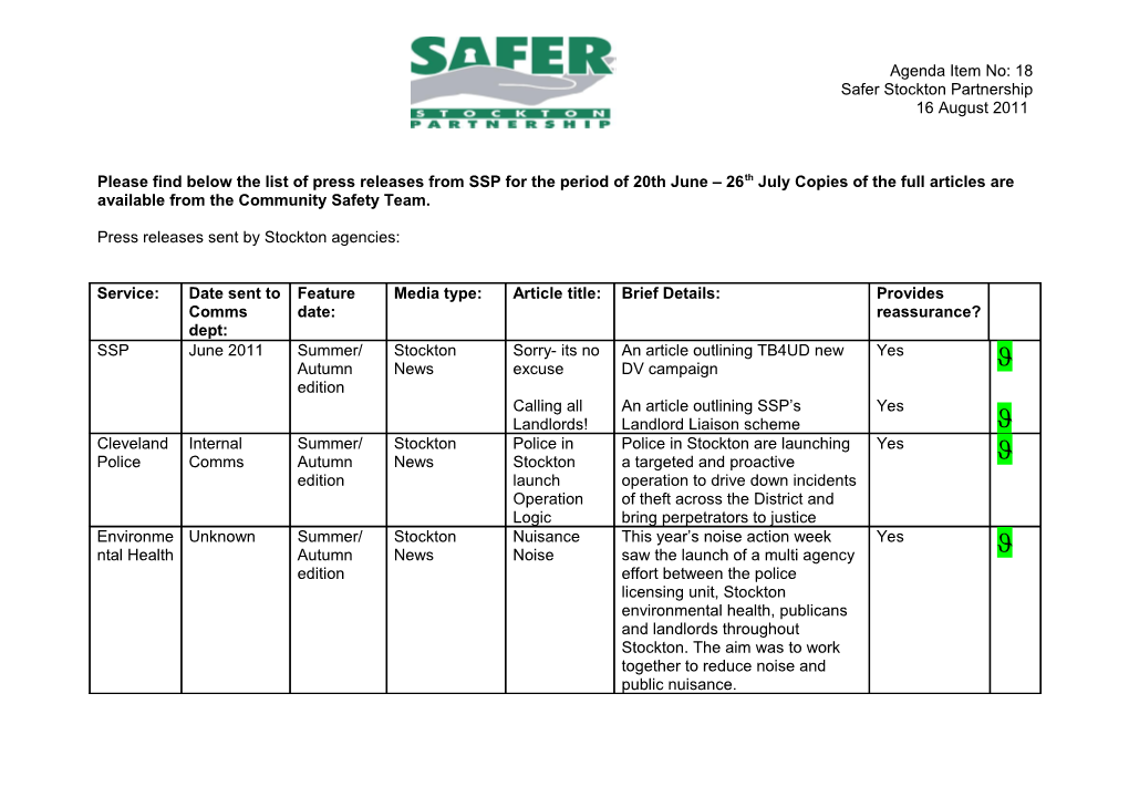 Press Releases Sent by Stockton Agencies s1