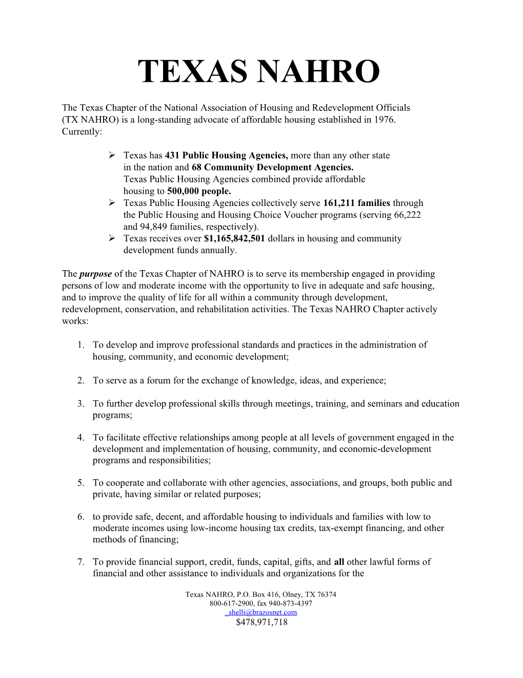 Ø Texas Receives Over $1,165,842,501 Dollars in Housing and Community Development Funds