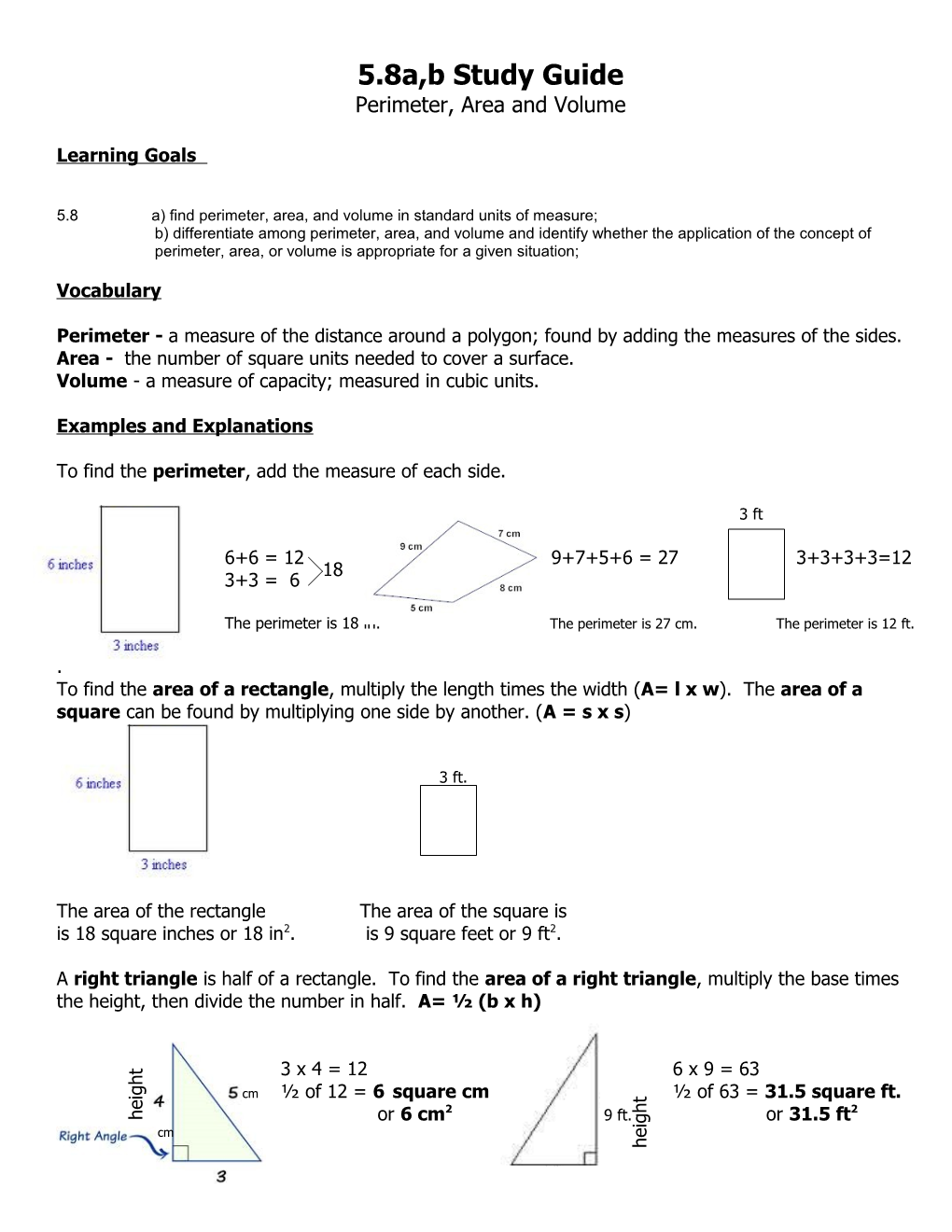 5.8A,B Study Guide