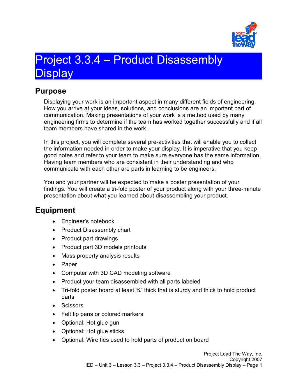 Project 3.3.4: Product Disassembly Display
