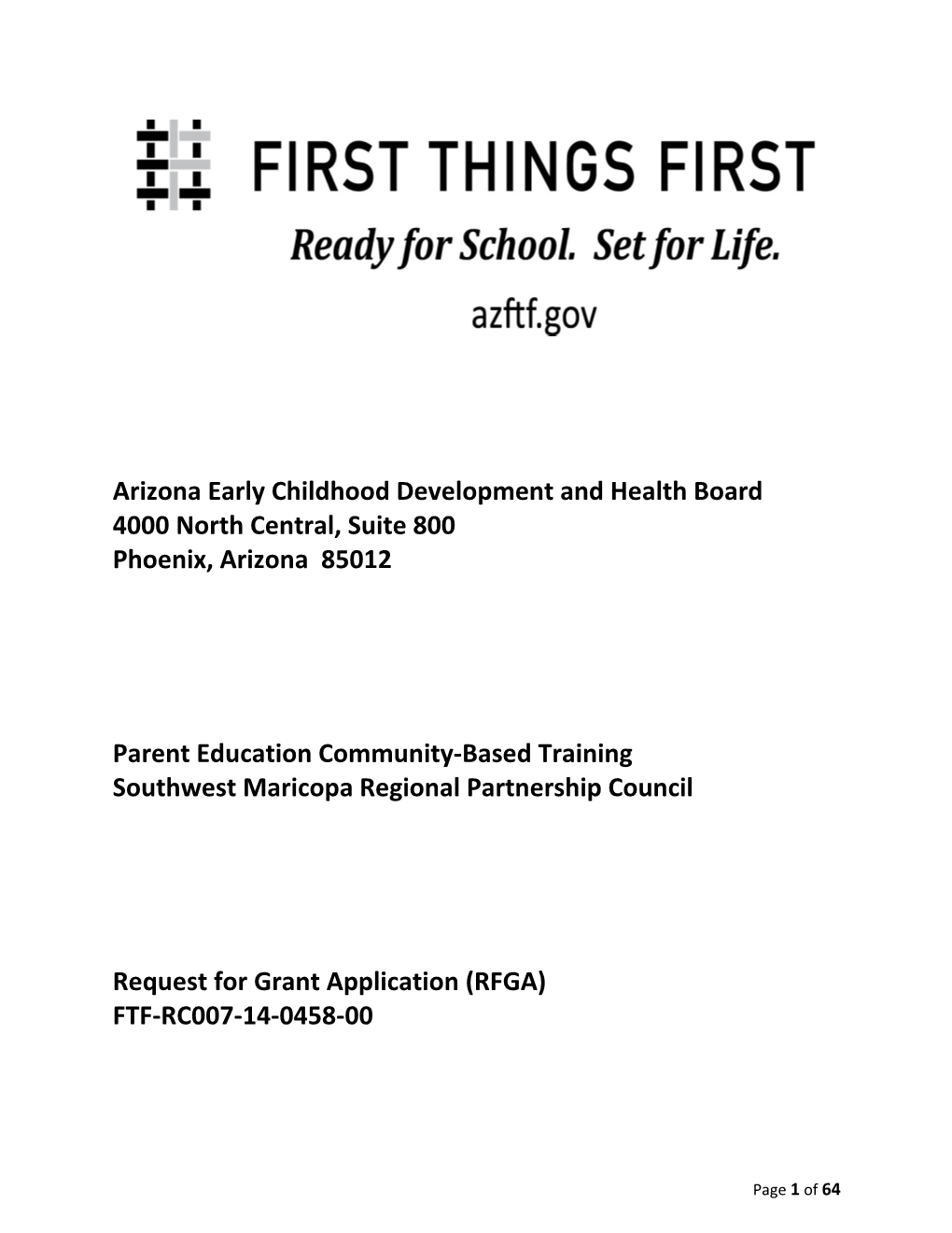 Arizona Early Childhood Development and Health Board s2