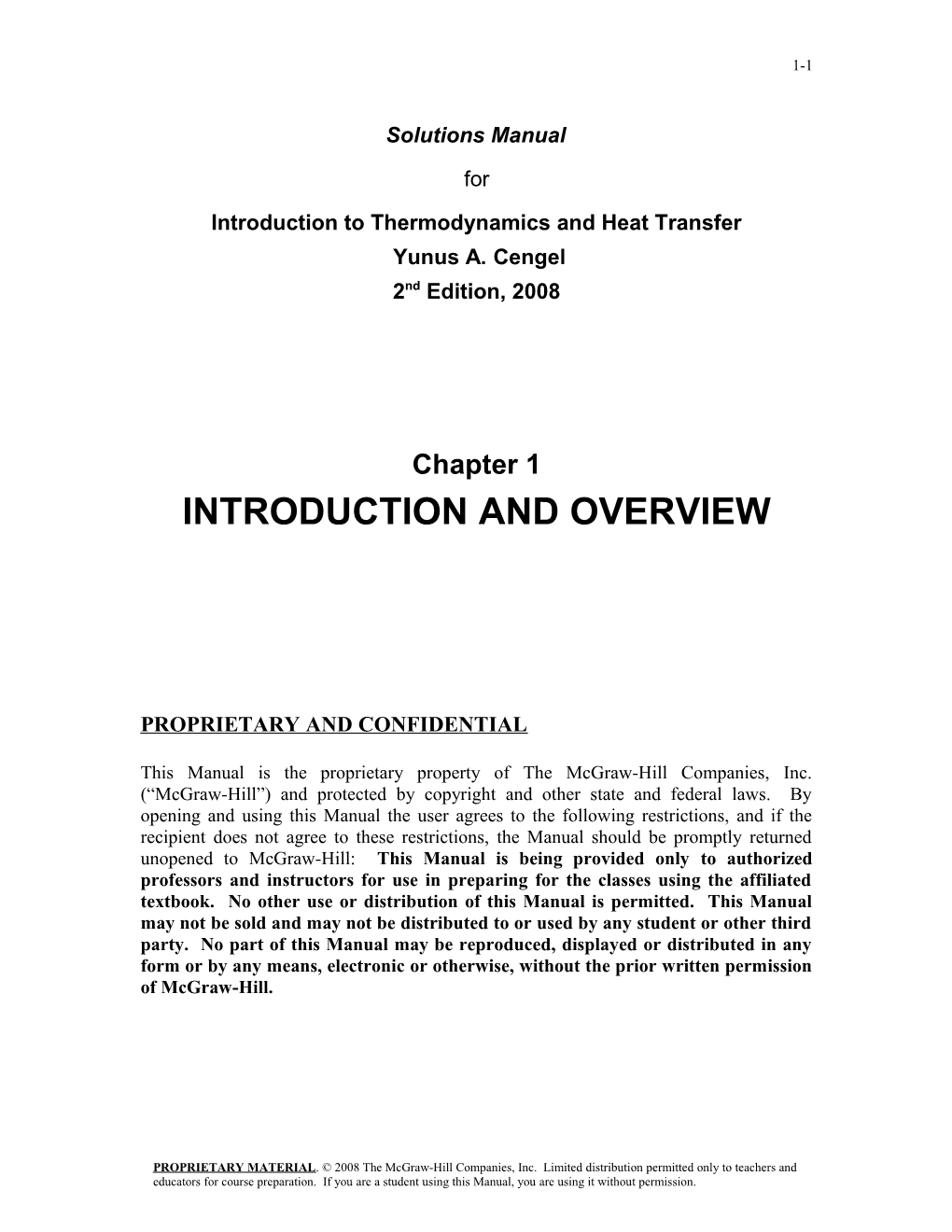 Introduction to Thermodynamics and Heat Transfer