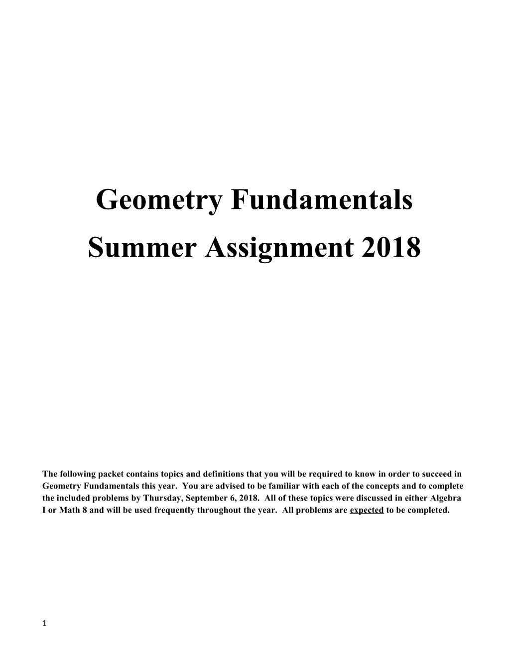 Geometry Fundamentals