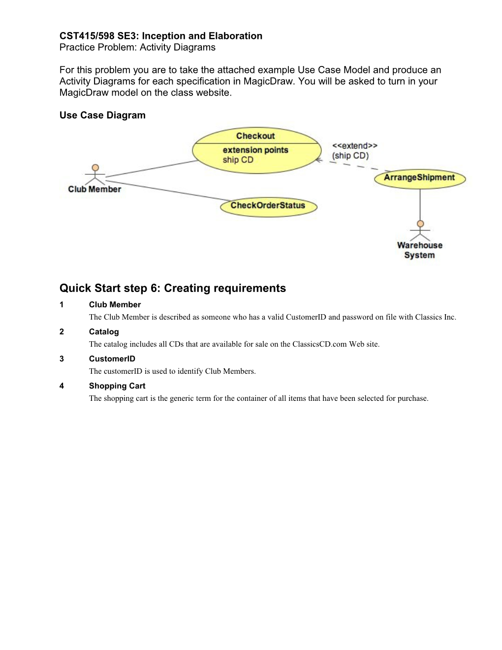 Quick Start Step 6: Creating Requirements