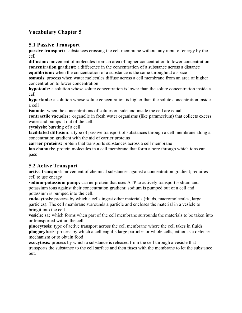 Vocabulary Chapter 5