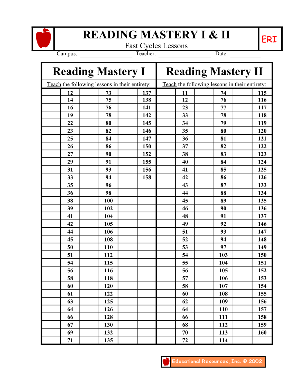 Reading Mastery II