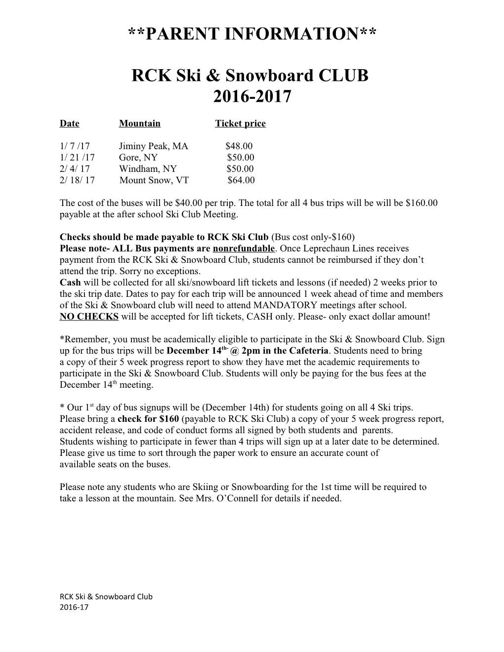 RCK Ski & Snowboard CLUB