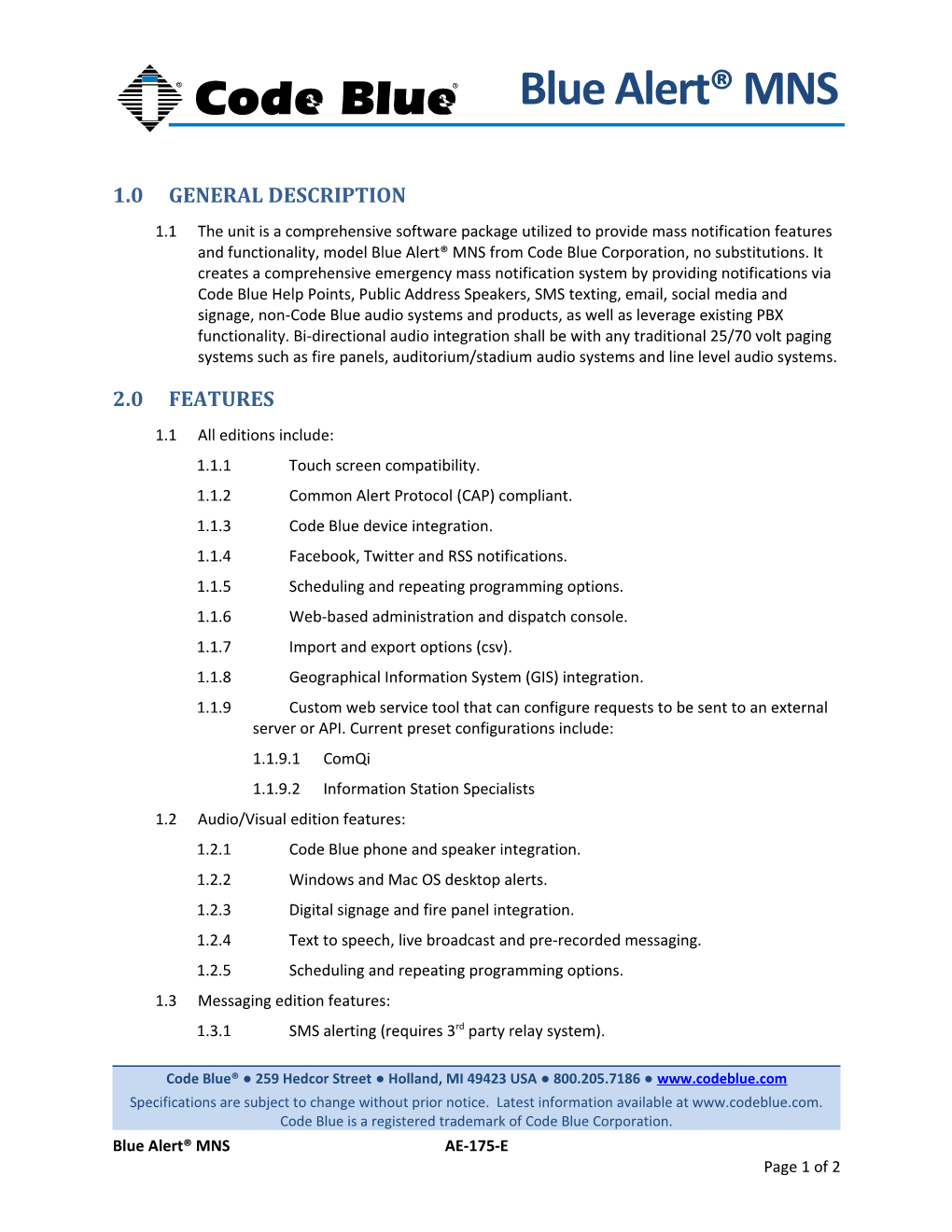 Architectural & Engineering Specifications s1