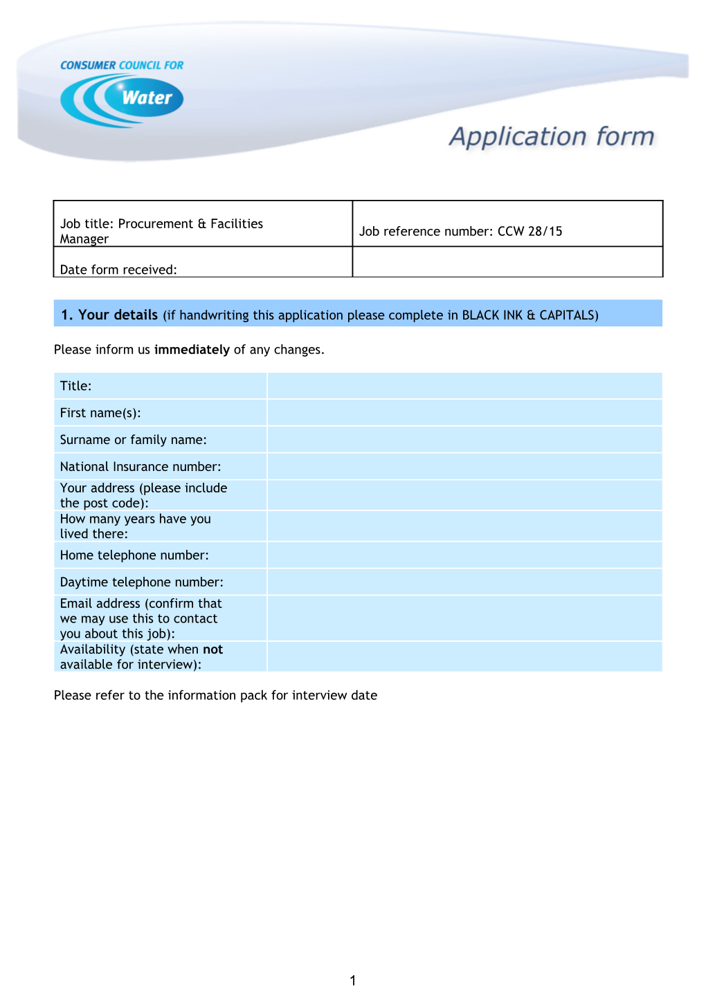 External Application Form