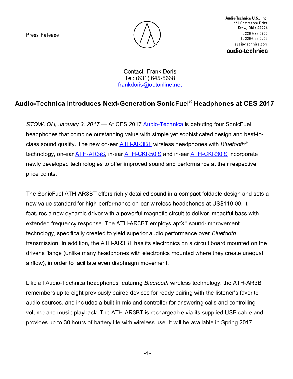 Audio-Technica ATH-ANC1 Mother's Day Press Release s1
