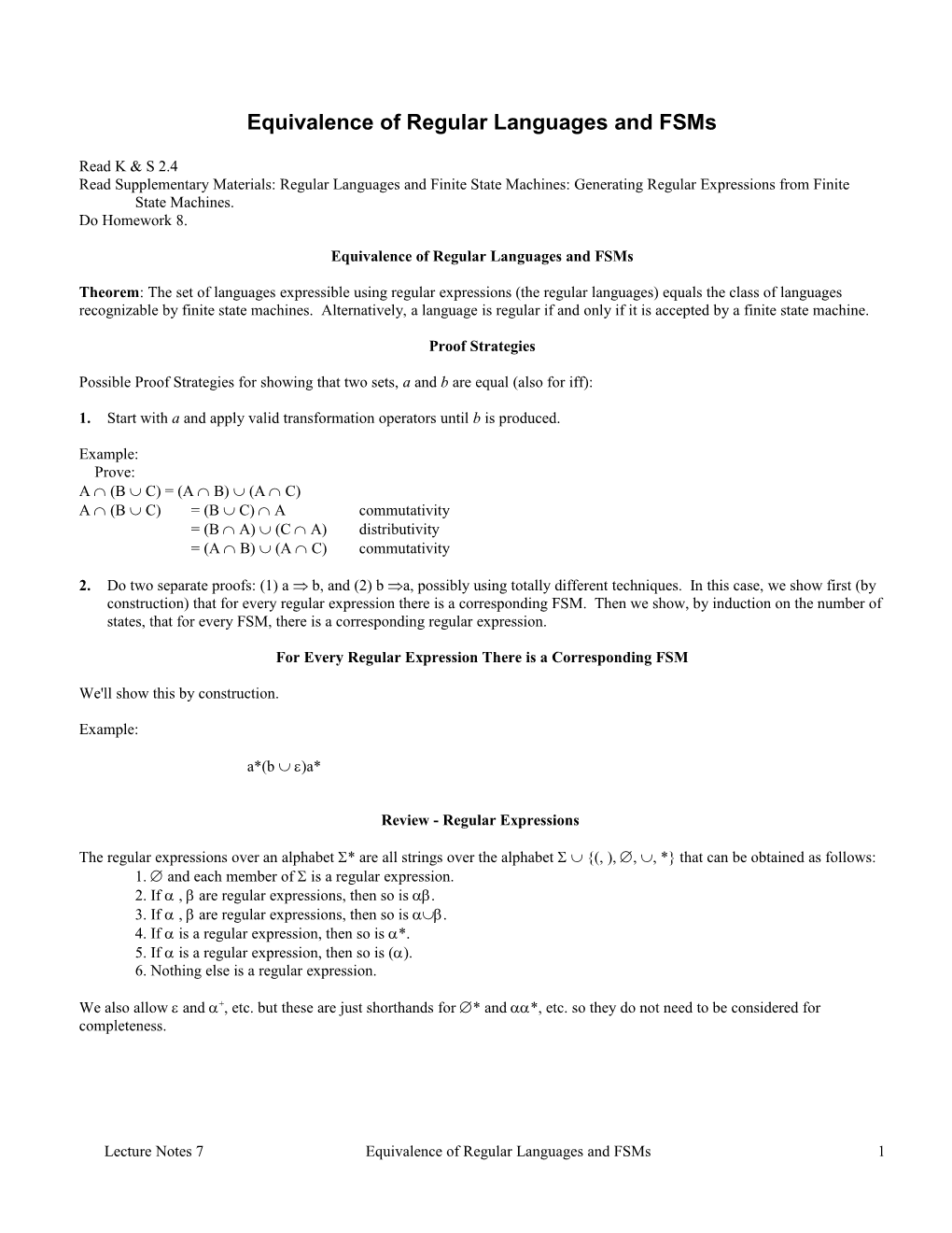 Nondeterministic and Deterministic Fsas