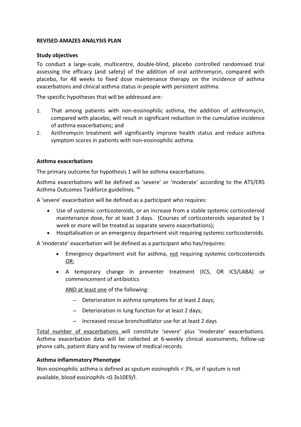 Revised Amazes Analysis Plan