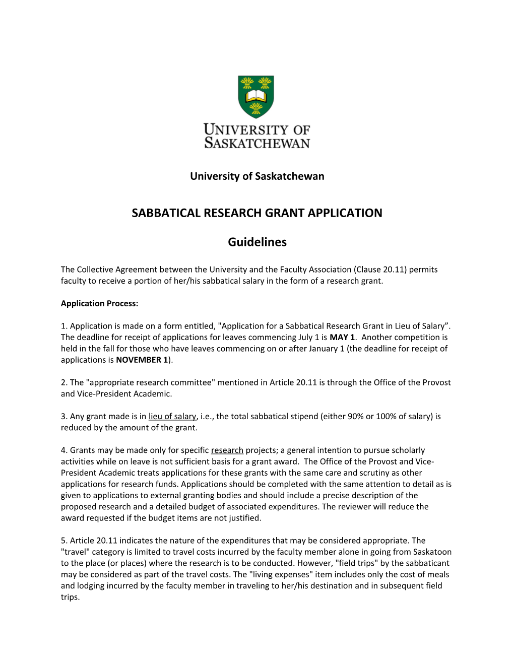 Sabbatical Research Grant Application