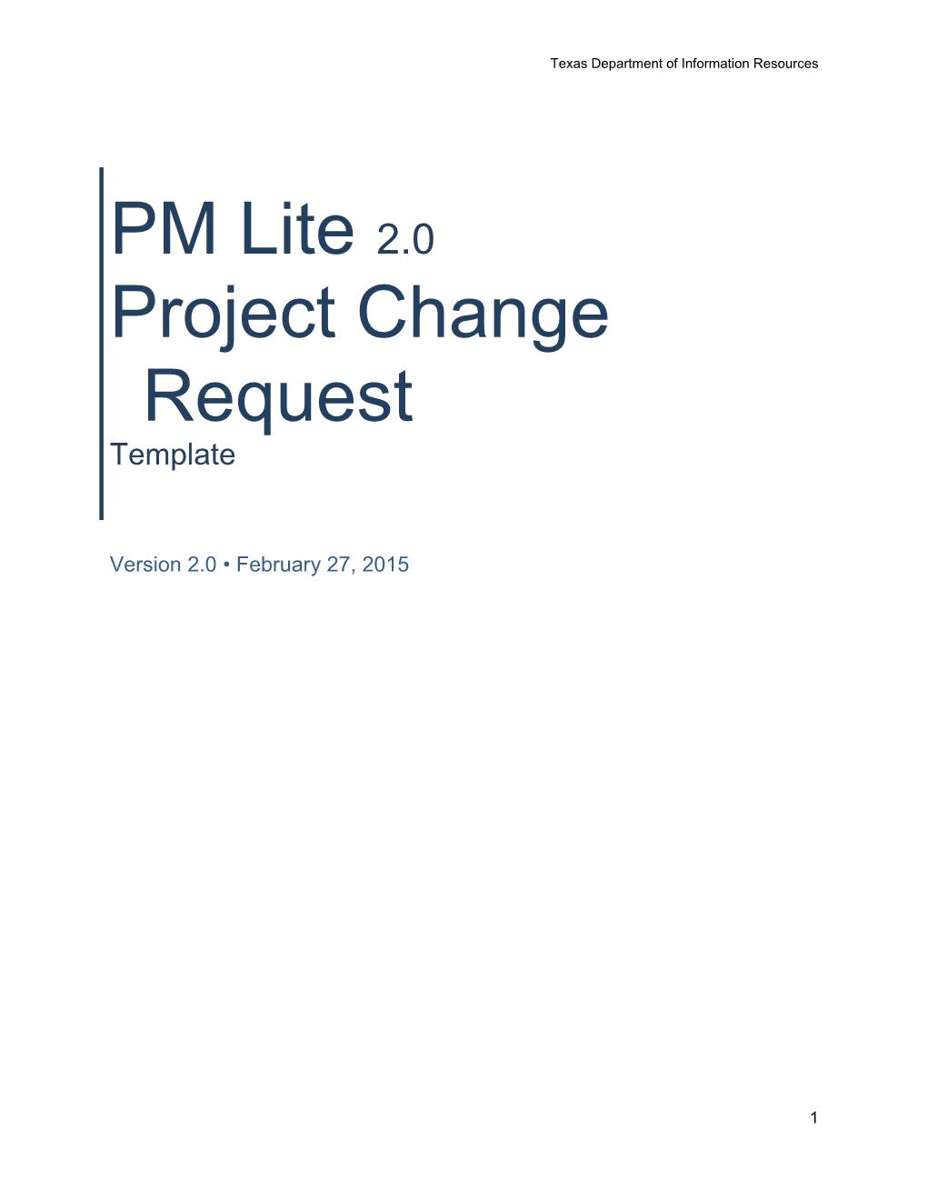 PM Lite Project Change Request Template 2.0