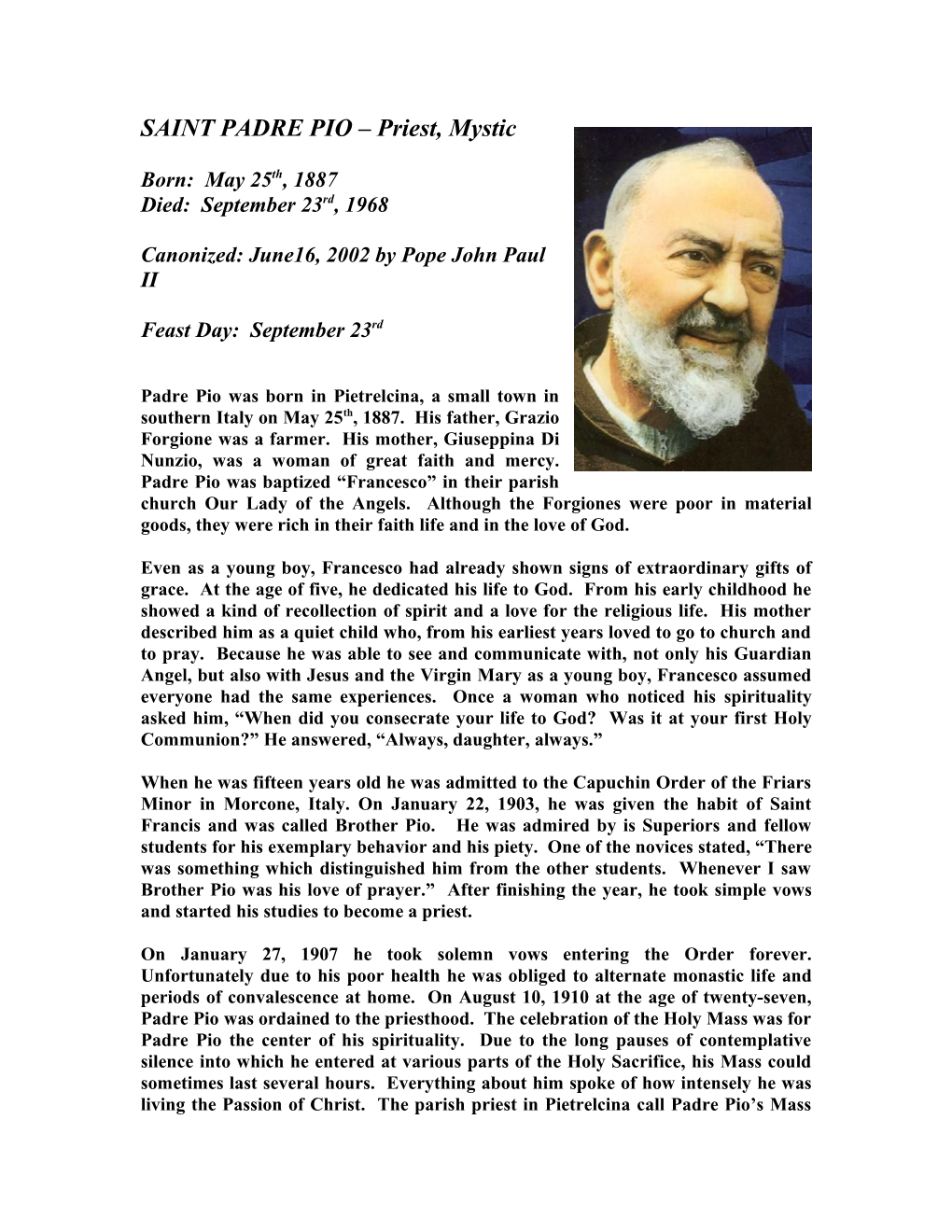 Saint Padre Pio