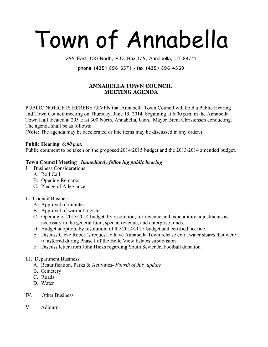 Town of Annabella