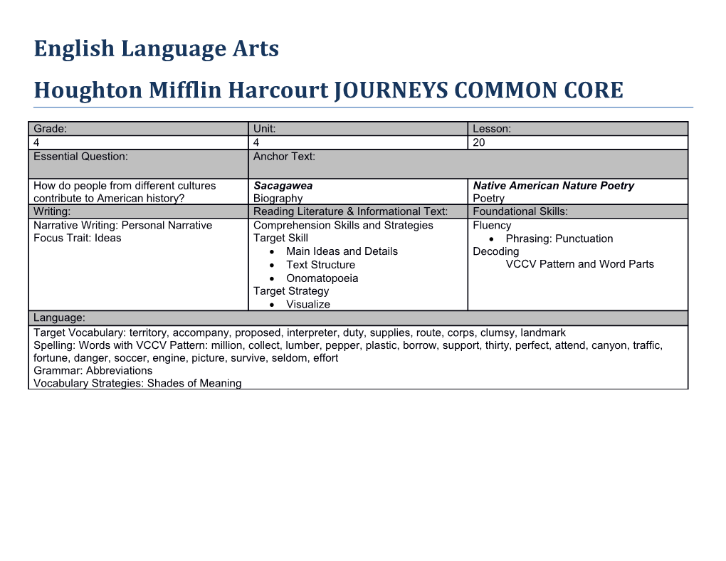 Houghton Mifflin Harcourt JOURNEYS COMMON CORE s9