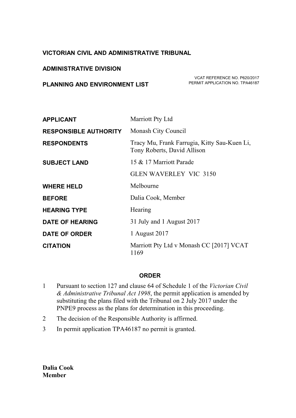 Victorian Civil and Administrative Tribunal s2