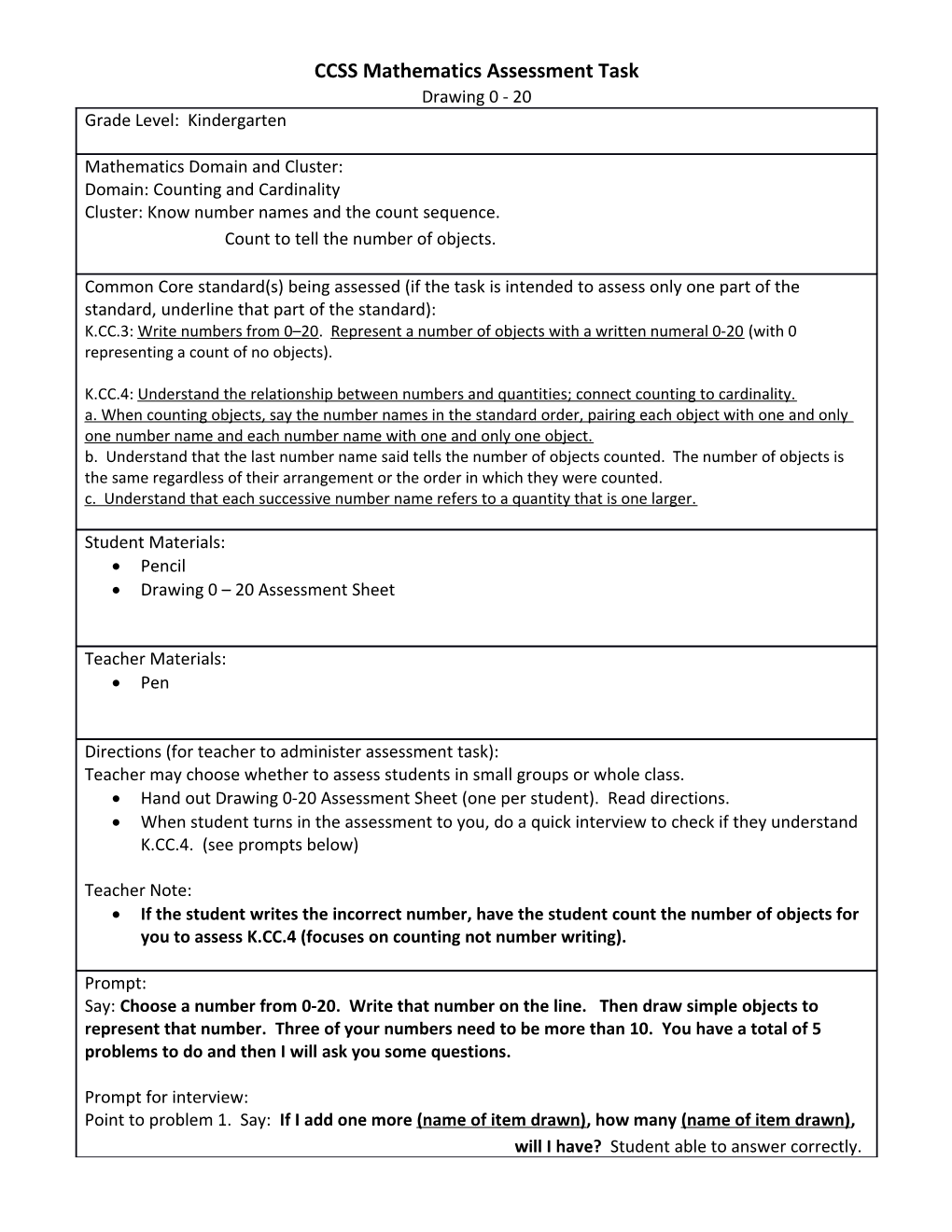 CCSS Mathematics Assessment Task s3