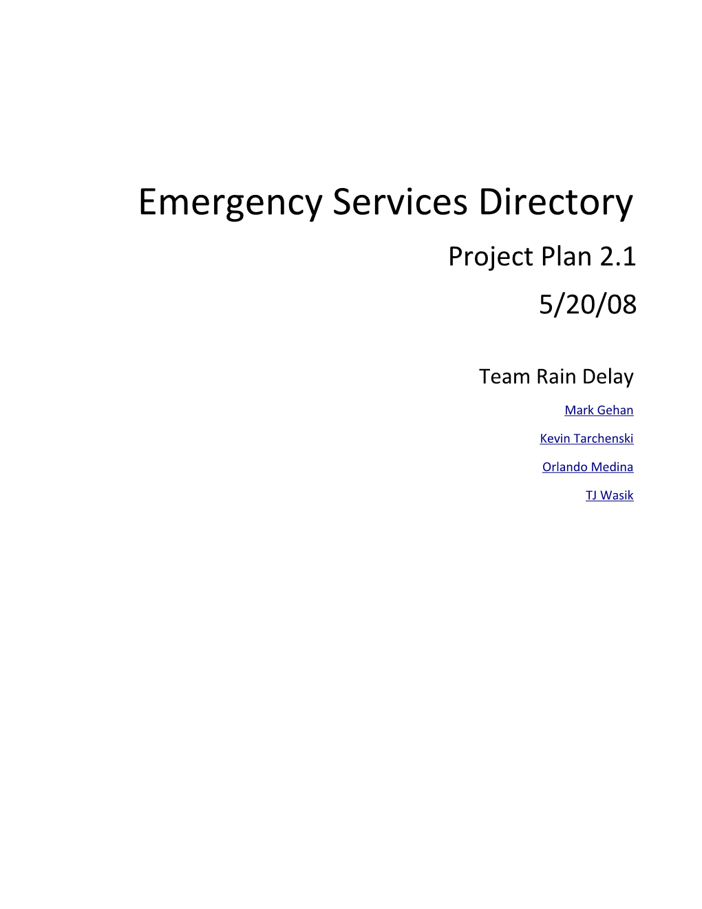 Emergency Services Directory