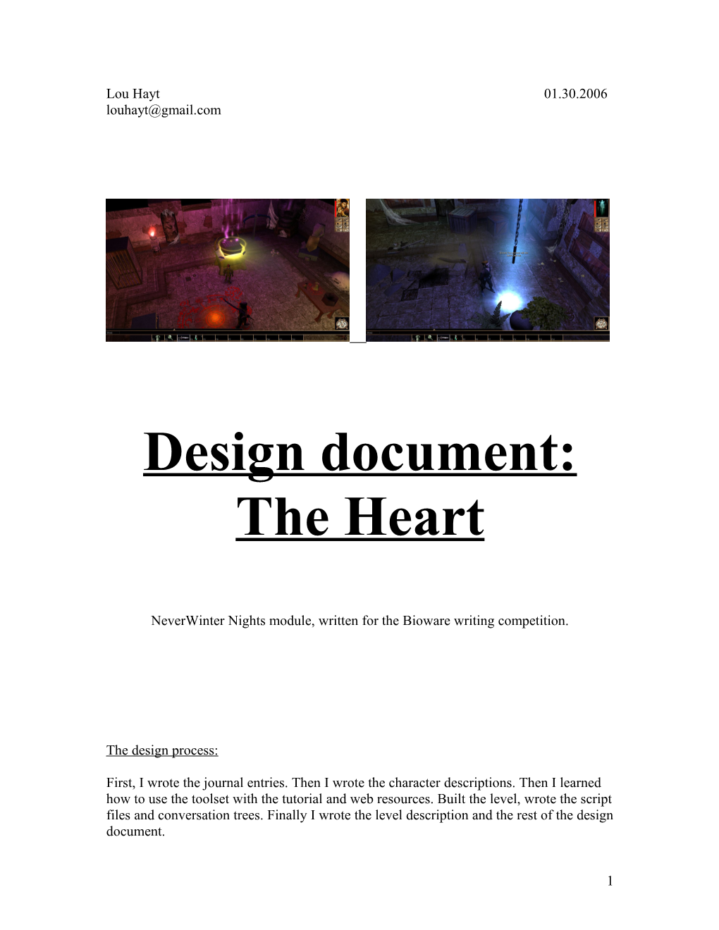 Design Document: the Heart