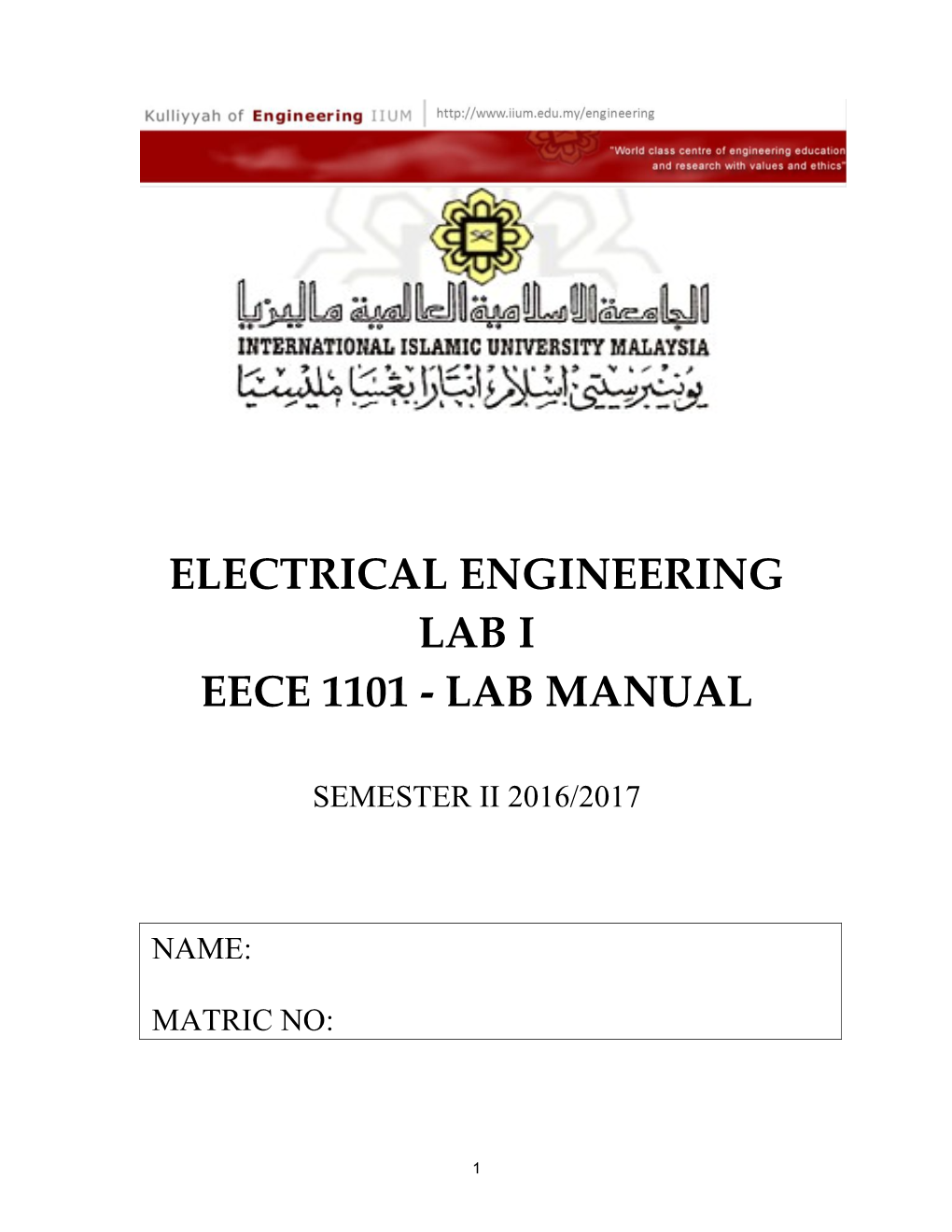 Electrical Engineering Lab I