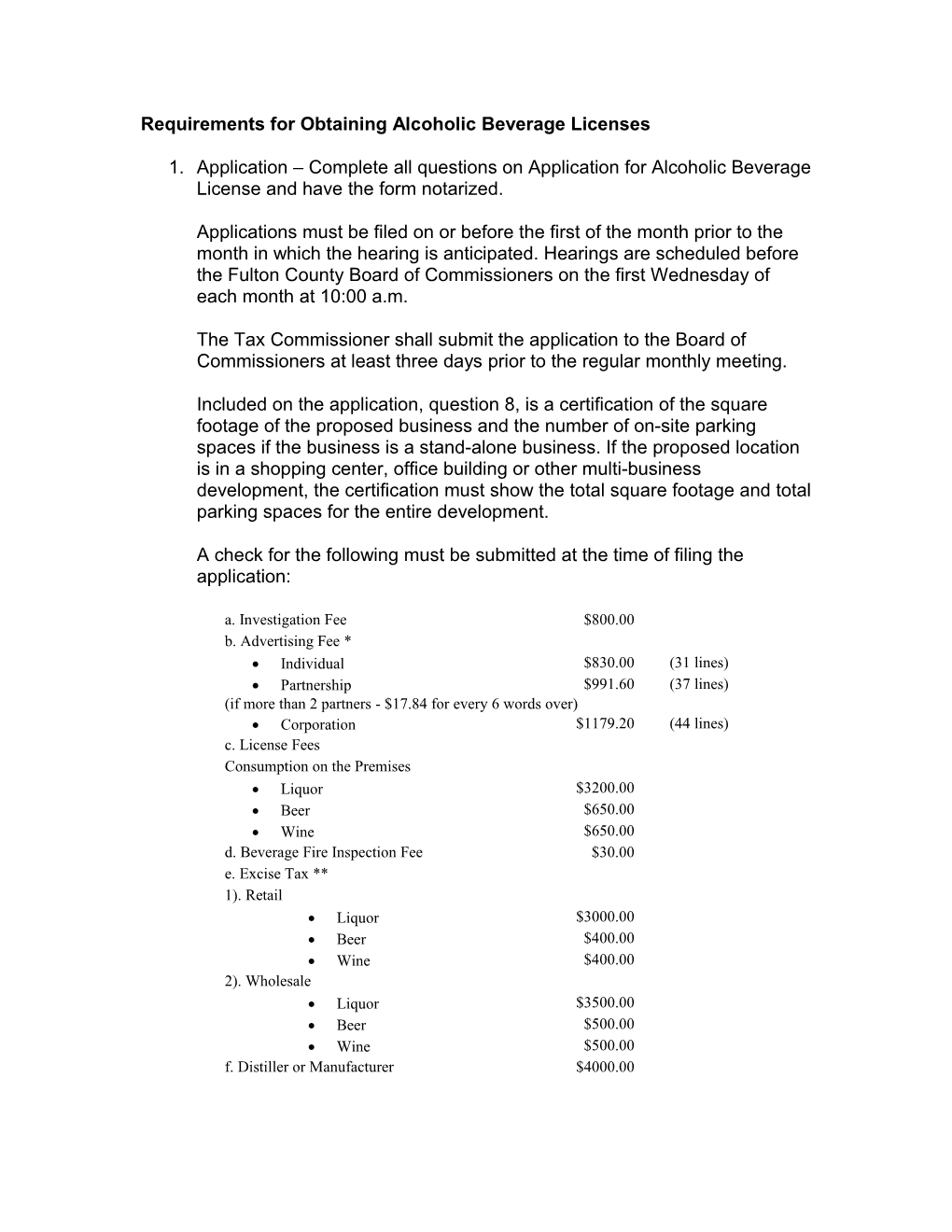 Requirements for Obtaining Alcoholic Beverage Licenses