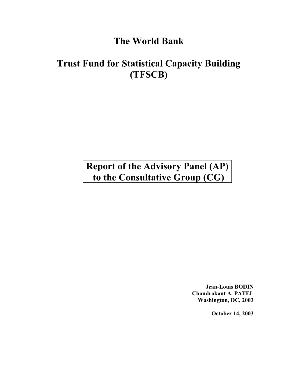 Advisory Panel Report - US Format