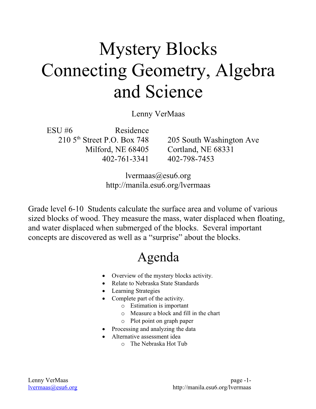 Connecting Geometry, Algebra and Science