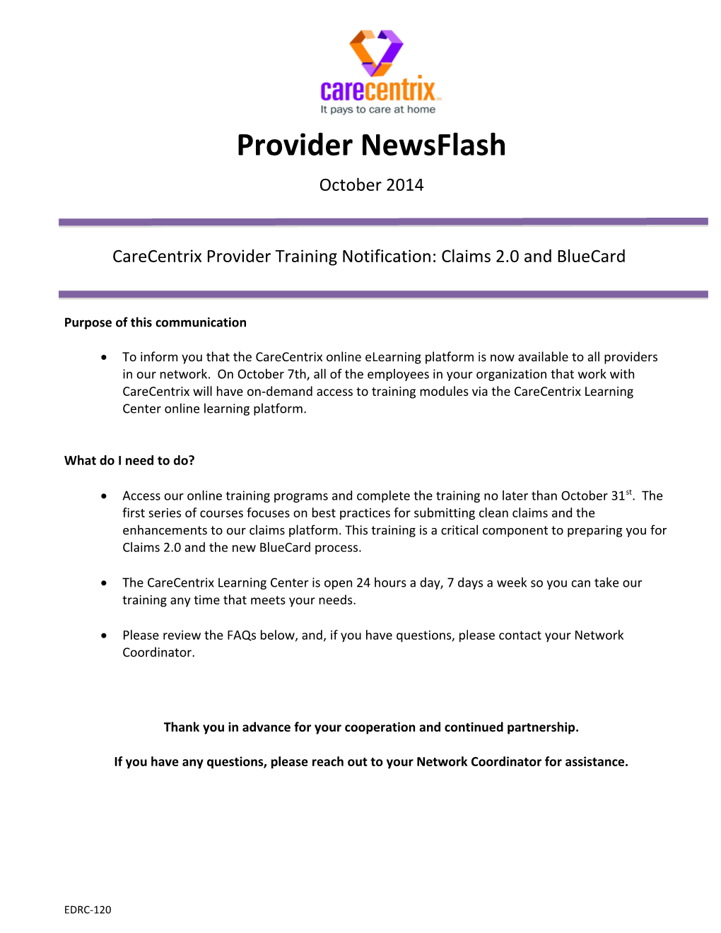 Provider Newsflash