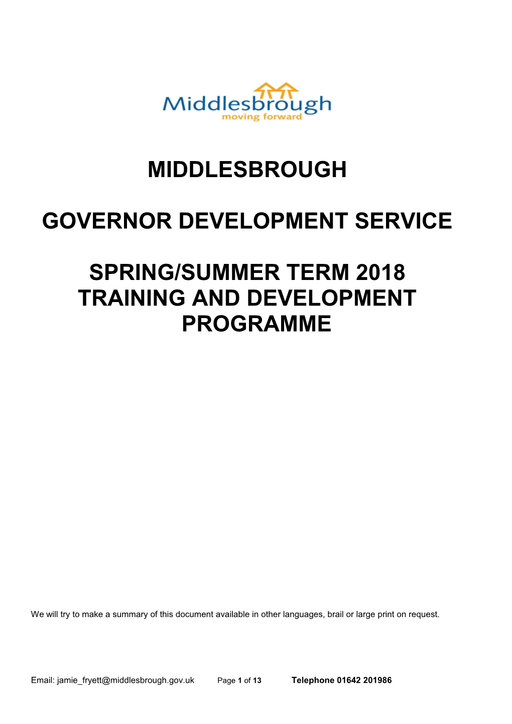 Governor Development Service