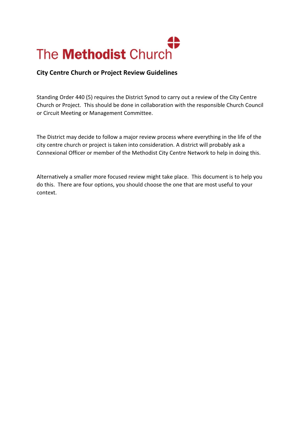 City Centre Church Or Project Review Guidelines