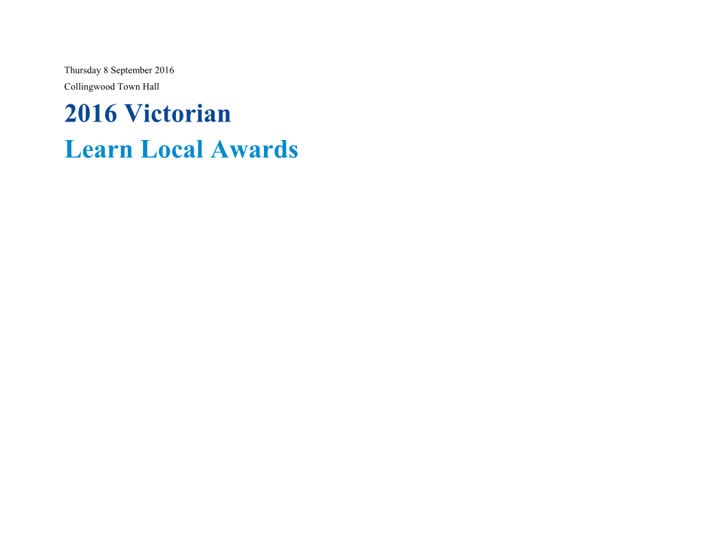 Learn Local Awards