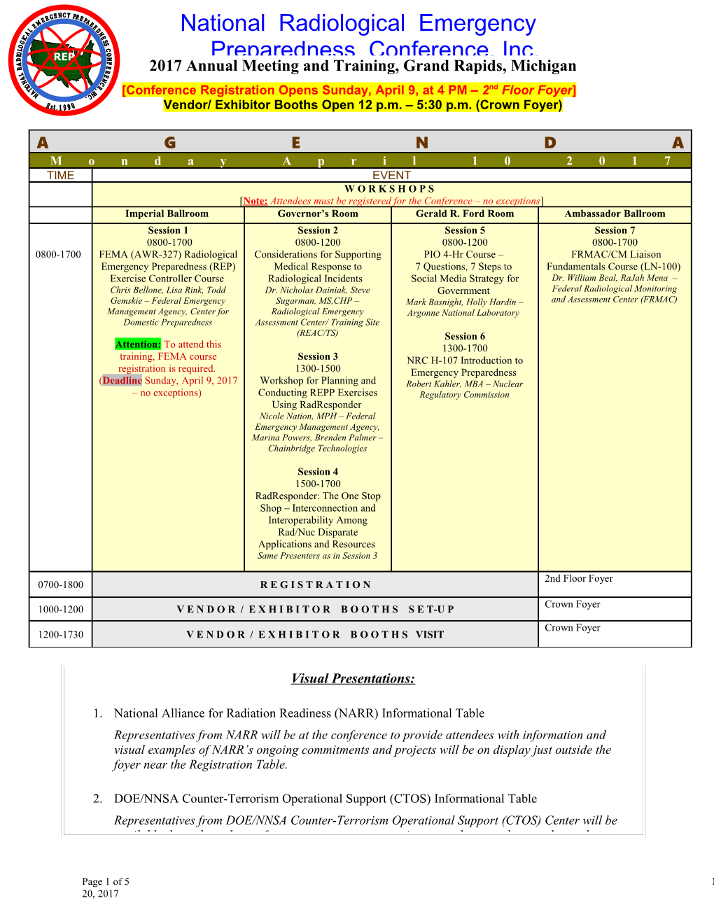 17Th Annual Conference; Newport Beach, California; April 30 May 3, 2007