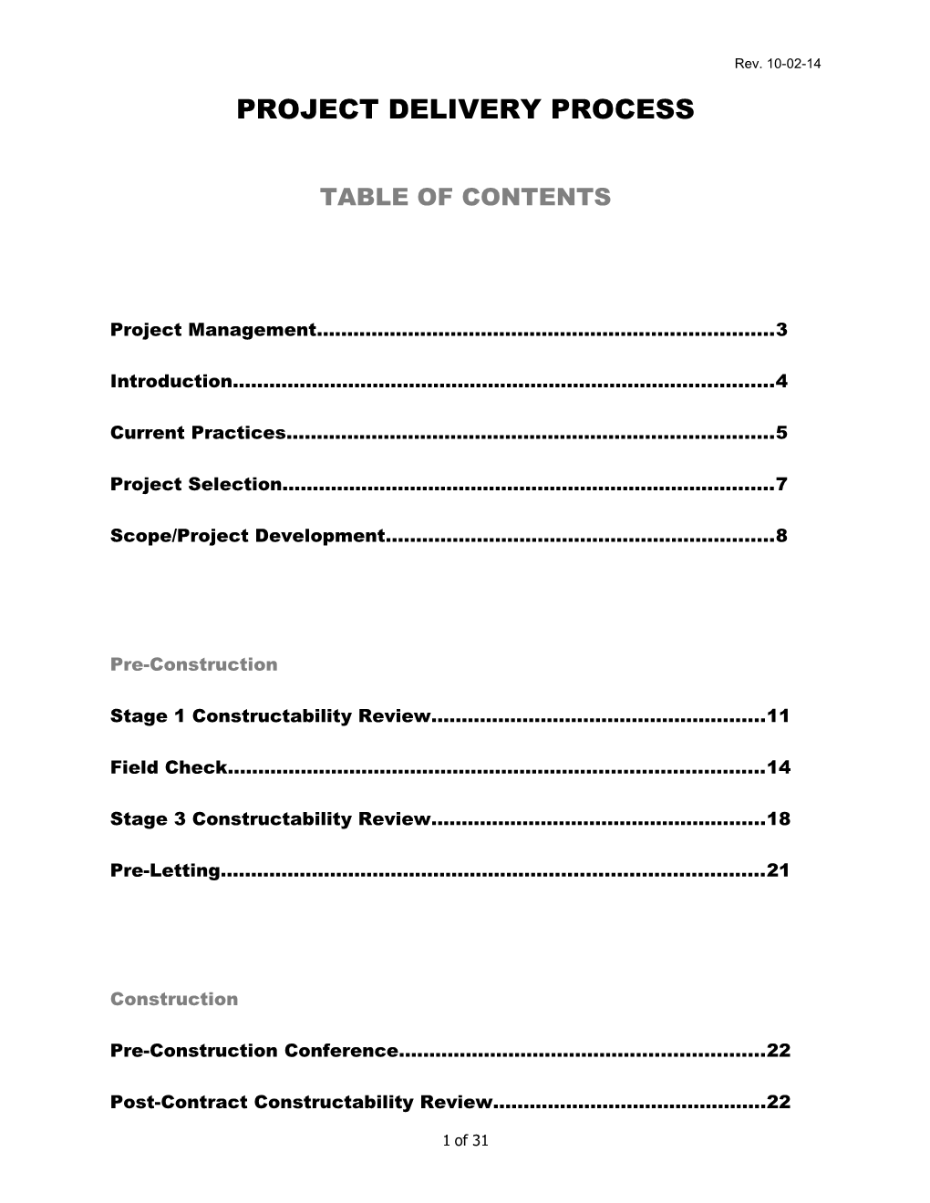 Constructability Review Process